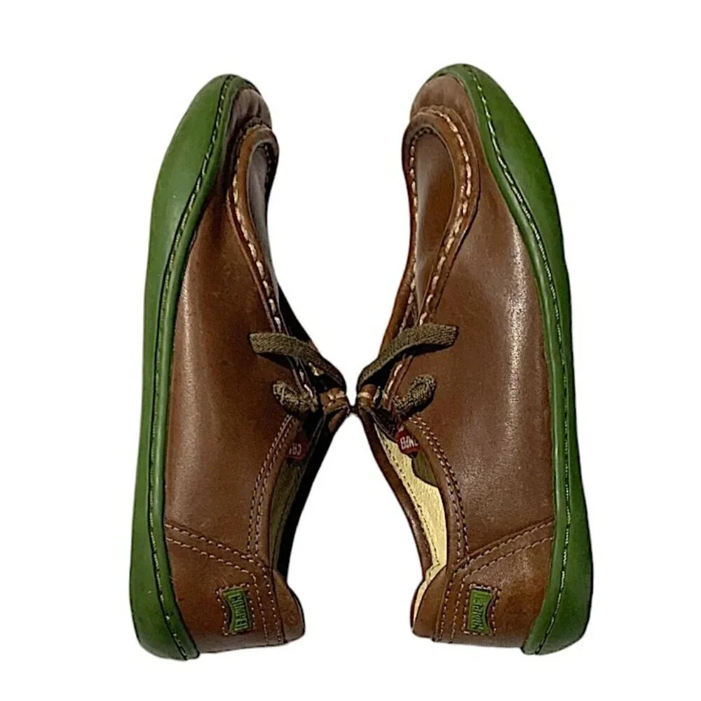 CAMPER Brown Leather Moccasin Shoes Size 10.5